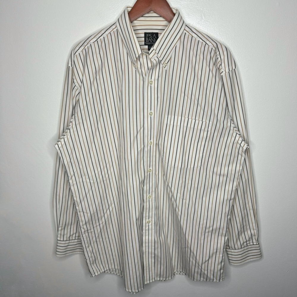 Jos. A. Bank Travelers Collection Long Sleeve Button Down 100% Cotton Size L